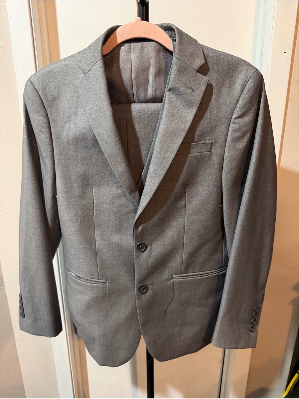 Marchatti Men’s 3 Piece Light Gray Slim Fit Suit 36S 30W Jacket Vest Pants